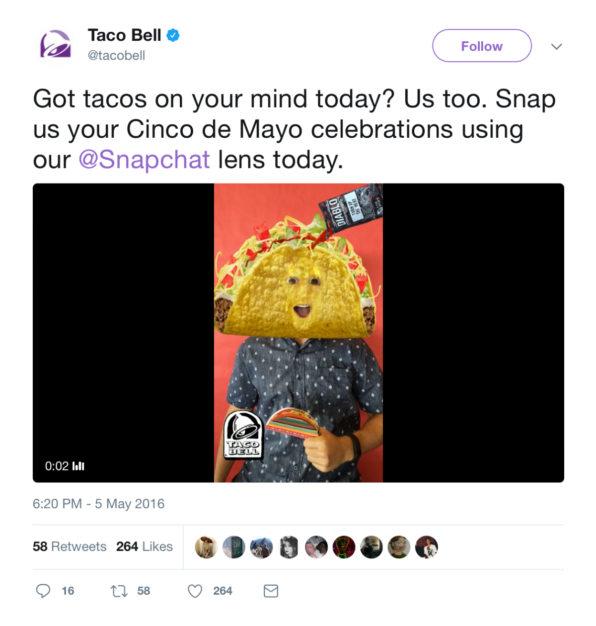Taco Bell’s Cinco de Mayo Snapchat Lens